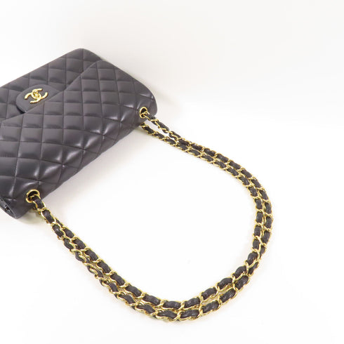 CHANEL CC GHW Chain Shoulder Bag Lambskin Leather Black v4