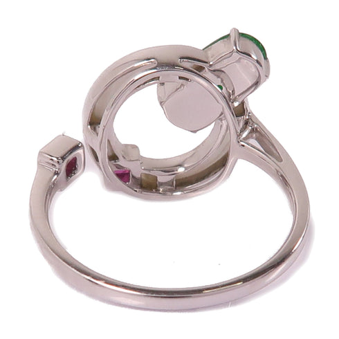 FINE JEWELRY Jade Ring 18K White Gold US#6.75