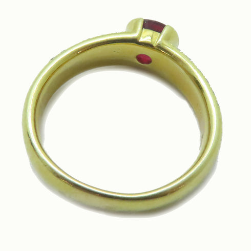 FINE JEWELRY 1.01ct Ruby 0.55ct Diamond Ring 18K Yellow Gold US#7.5