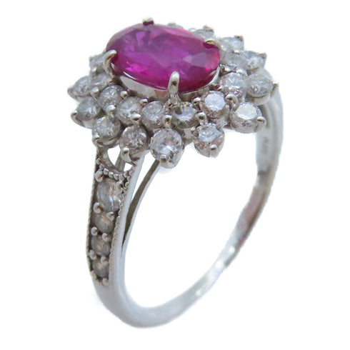 JEWELRY Ring 1.4ct Ruby 1.09ct Diamond PT900 Platinum US#7.75
