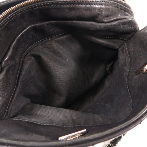 CHANEL CC SHW Chain Shoulder Bag Calfskin Leather Black v3