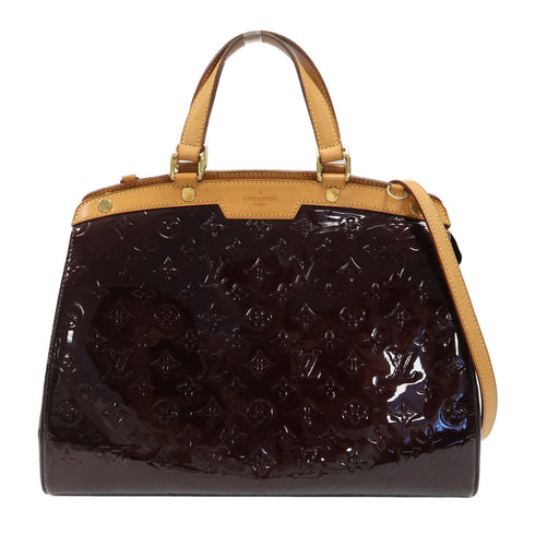 LOUIS VUITTON LV GHW BREA GM 2 Way Shoulder Bag M91616 Monogram Vernis Burgundy