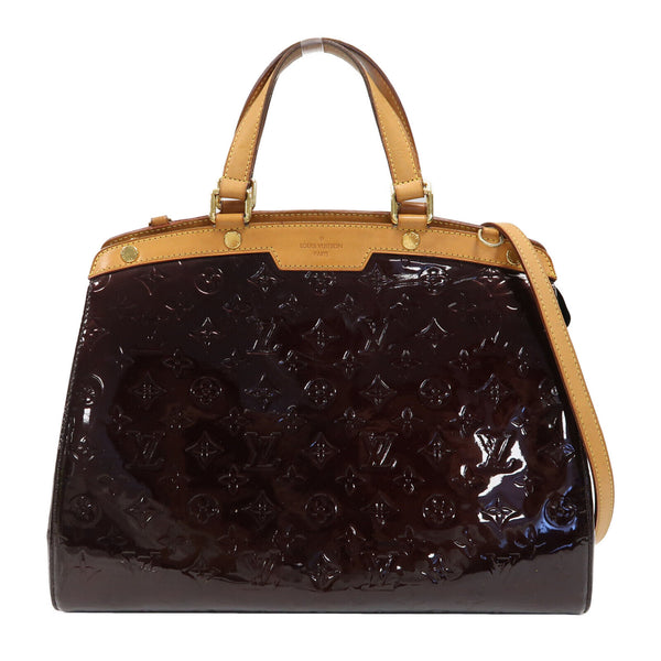 LOUIS VUITTON LV GHW BREA GM 2 Way Shoulder Bag M91616 Monogram Vernis Burgundy