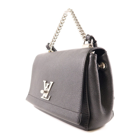 LOUIS VUITTON LV SHW Lockme II BB 2Way Shoulder Handbag Calfskin Leather Black