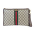 BALENCIAGA GHW Balenciaga x Gucci Pouch Clutch Bag 680382 Coated Canvas Brown