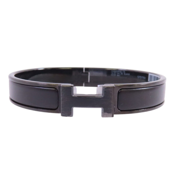 HERMES Clic HH So Black Bracelet Bangle Metal Enamel