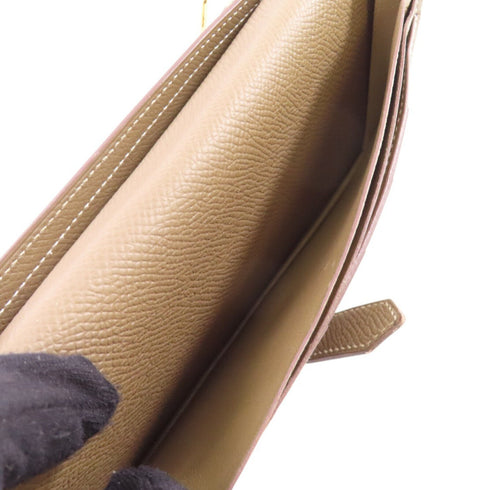 HERMES GHW Bearn W Snap Long Wallet Epsom Leather