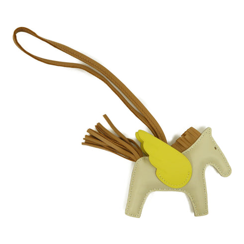 HERMES Rodeo Pegase PM Charm Swift Leather Beige/Yellow