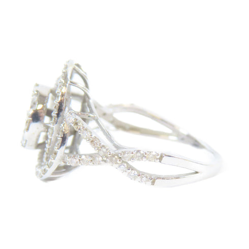 FINE JEWELRY 0.090ct Diamond Ring 18K White Gold US#5