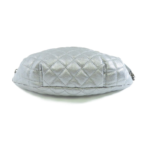 Chanel Quilted CC SHW 15A Belt Bag Waist Bag Calfskin Leather Silver Color