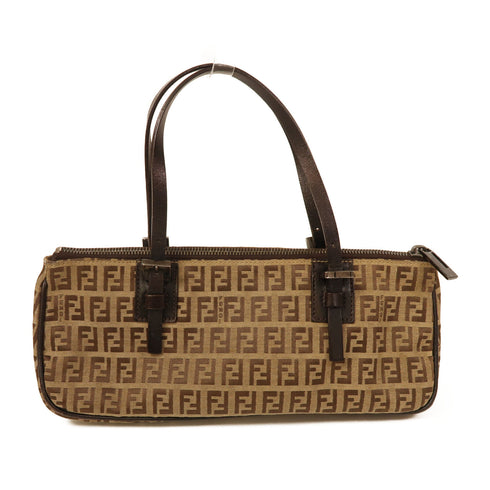 FENDI Handbag Canvas Brown