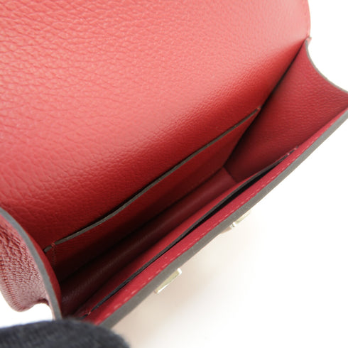 HERMES PHW Constance Slim Pouch Wallet Evercolor Leather Rouge Grenat Red