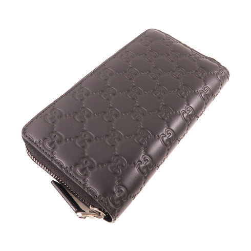 GUCCI GG SHW Long Wallet 451194 Calfskin Leather Black