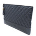 CHANEL Quilted CC GHW Clutch Bag Calfskin Leather Black