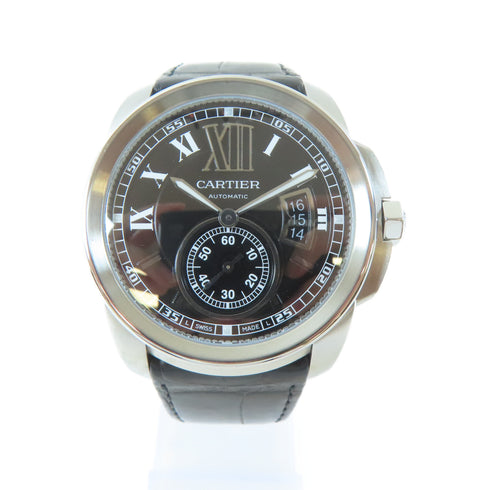 CARTIER Calibre de Cartier Automatic Watch W7100014 Stainless Steel Black