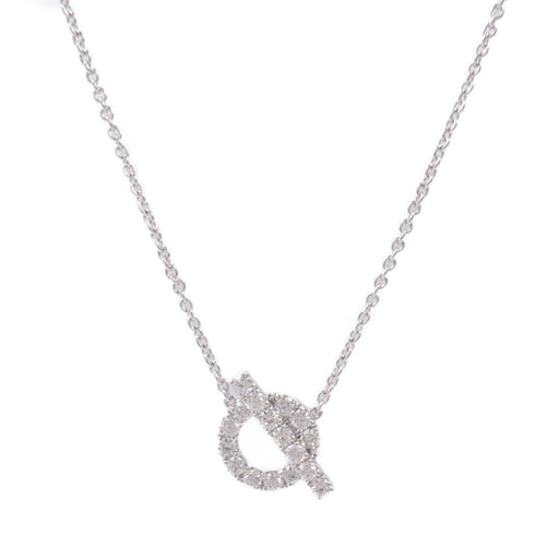 HERMES Finesse Pendant Necklace Diamond 18K White Gold