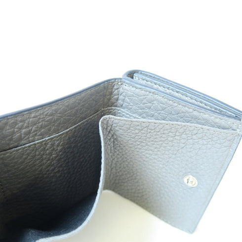 FENDI SHW Trifold Wallet Calfskin Leather Blue