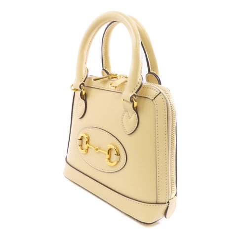 GUCCI GG GHW Horsebit 1955 2 Way Shoulder Bag 640716 Calfskin Leather Beige