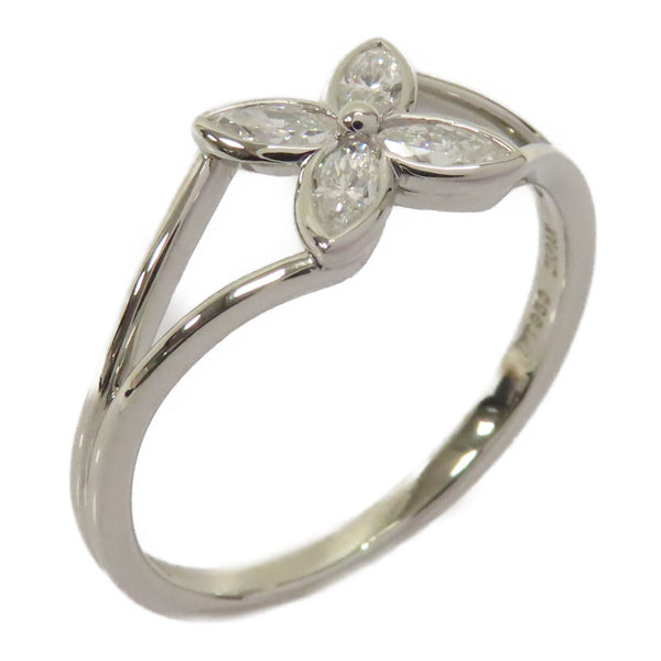 TIFFANY&CO Diamond Ring US#6.5 PT950 Platinum Silver Transparent