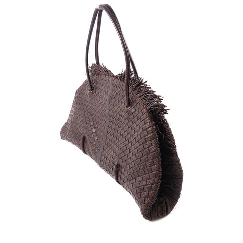 BOTTEGA VENETA BV GHW Hand Bag Lambskin Leather Brown