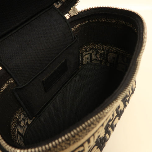 Christian Dior CD SHW Travel Vanlty Small 2Way Bag S5529VRIW Oblique Canvas Blue