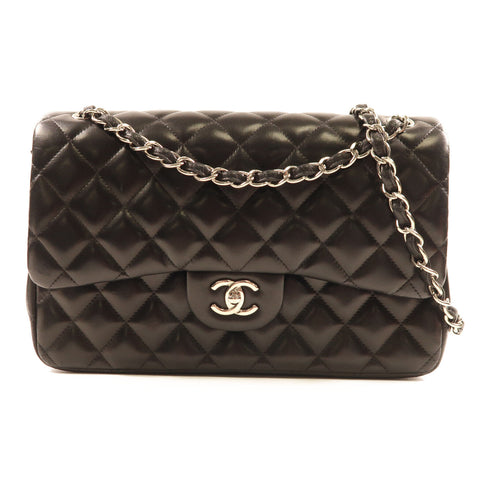 CHANEL CC GHW Large Classic Chain Shoulder Bag Lambskin Leather