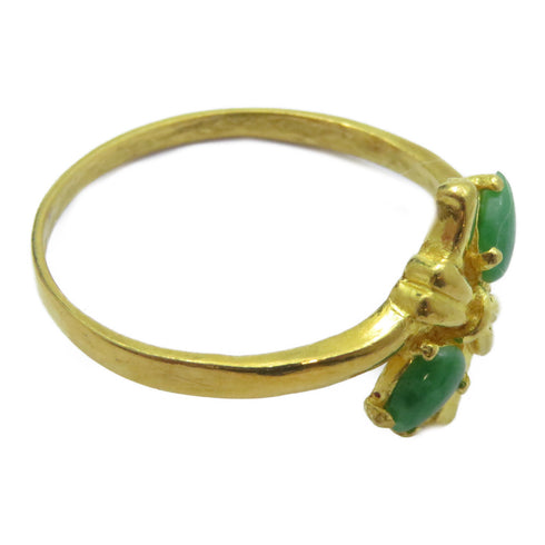 Fine Jewelry Jade Ring 24K Yellow Gold