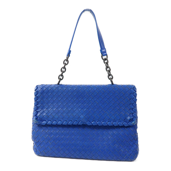 BOTTEGA VENETA BV Shoulder Tote Shoulder Bag Intrecciato Leather Blue