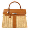 HERMES PHW Kelly Picnic 35 Handbag 063055CK Barenia Osier Wicker Brown Beige