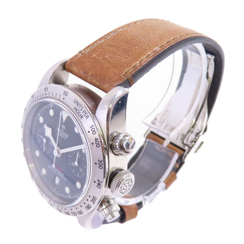 TUDOR Black Bay Automatic Watch Leather Belt Stainless Steel 79350 Black