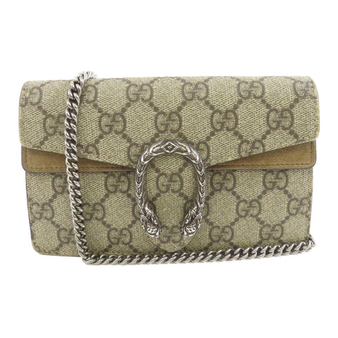 GUCCI GG SHW Dionysus GG Supreme Mini Chain Shoulder Bag 476432 Coated Canvas