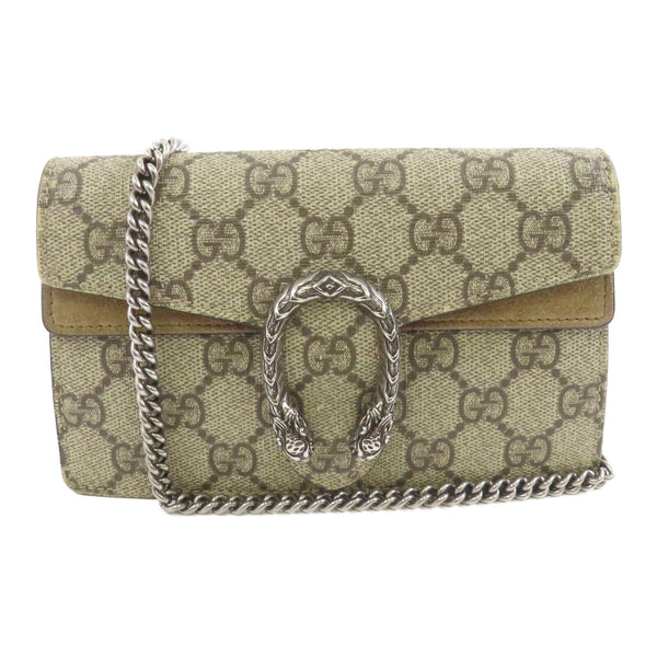 GUCCI GG SHW Dionysus GG Supreme Mini Chain Shoulder Bag 476432 Coated Canvas