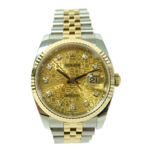 ROLEX Datejust 36mm Automatic Watch 116233 18K Yellow Gold/Stainless Steel Gold