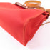 HERMES PHW Herbag PM 2 Way Shoulder Bag Canvas Leather Rouge Tomate