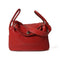 HERMES PHW Lindy 34 2Way Shoulder Bag Taurillon Clemence 54 Rough Garance Red