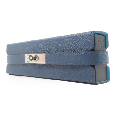 HERMES PHW Domino Set Epsom Leather Blue