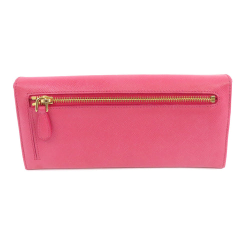 PRADA GHW Long Wallet 1M1132 Saffiano Leather Pink