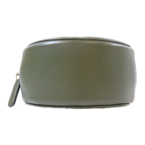CHANEL Quilted CC Round Clutch 19 2way Chain Shoulder Bag AP0945 Lambskin Green