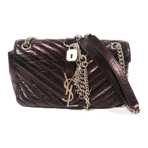 SAINT LAURENT YSL SHW Chain Shoulder Bag Calfskin Leather