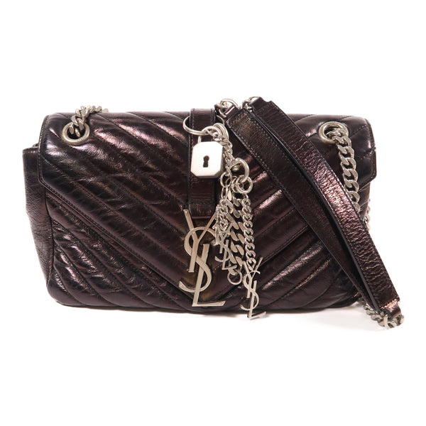 SAINT LAURENT YSL SHW Chain Shoulder Bag Calfskin Leather