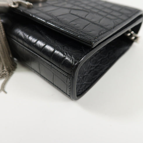 SAINT LAURENT YSL SHW Shoulder Bag Calfskin Leather DMR354120 Black