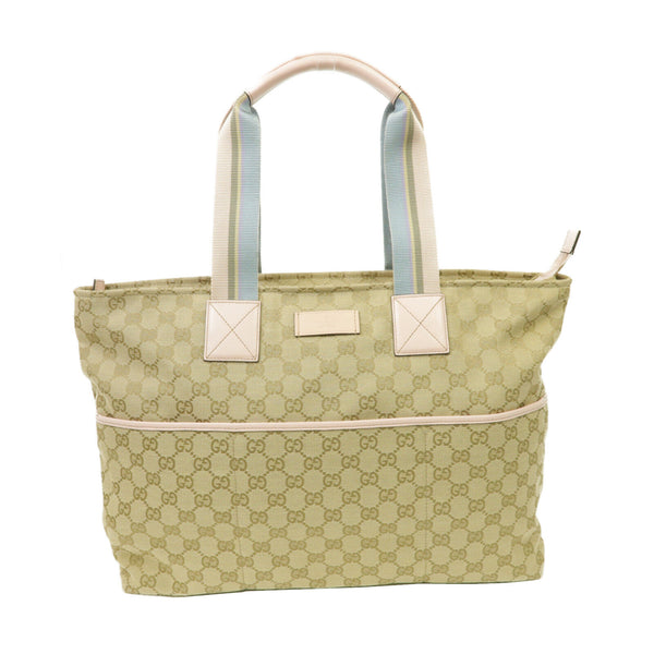 GUCCI GG GHW Tote Bag Handbag 155524 Canvas Brown/Pink