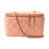CHANEL CC GHW Vanity Case Chain Shoulder Bag Lambskin Leather Pink v1