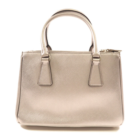 PRADA SHW 2 Way Shoulder Bag 1BA896 Saffiano Leather Silver