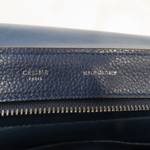 CELINE SHW Trapeze 2 Way Shoulder Bag Handbag 169543 Calfskin Leather Navy