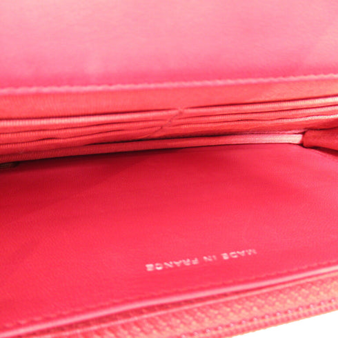 CHANEL Quilted CC SHW WOC Wallet On Chain Shoulder Bag Leather Pink