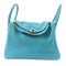 HERMES PHW Lindy 30 2 Way Shoulder Handbag Clemence Leather Turquoise Green