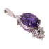 MIKIMOTO 2.78ct Amethyst 0.23ct Diamond Top Pendant 18K White Gold