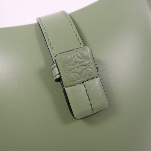 LOEWE Molded Bucket Shoulder Bag Calfskin Leather Green