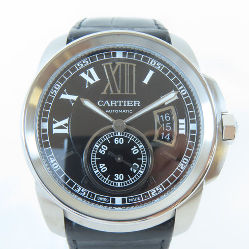 CARTIER Calibre de Cartier Automatic Watch W7100014 Stainless Steel Black